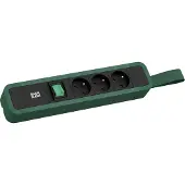 Bachmann PRIMO 2, 3x stopcontact, 1x schakelaar met lus, 2,0 meter, CEE7/7, RAL6028