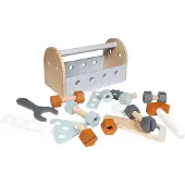 Tryco Wooden Tool Box - Houten Gereedschapskist - Rollenspel en Motorische Ontwikkeling - Houten Speelgoed - Vanaf 24 Maanden Jongens en Meisjes