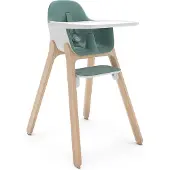 UPPAbaby Ciro Emrick - Kinderstoel - Groen - Hout - Verstelbare Voetensteun - Afneembaar Eetblad