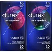 Durex - Orgasm Intense Condooms 10 Stuks & Performa Condooms 10 Stuks Pakket