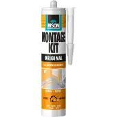 Bison Montagekit original koker 350 g, montagelijm, bevestigen, hoge eindsterkte, binnen en buiten, blijvend elastisch, extra sterk, vullend eenvoudig in gebruik