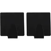 Excellent houseware Zelfklevende haakjes rvs keuken/badkamer/kleding/ophang - zwart - set 6x - Handdoekhaakjes