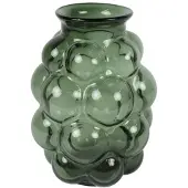 Countryfield Bloemenvaas Bubblegum Large - transparant glas - donkergroen - D21 x H30 cm - vaas - Vazen