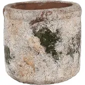Clayre & Eef Bloempot Ø 12x11 cm Beige Groen Terracotta Beige