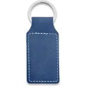 Combicraft Blanco leren sleutelhanger rechthoek 33x70mm donker blauw - 5 stuks