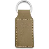 Combicraft Blanco leren sleutelhanger rechthoek 33x70mm taupe - 10 stuks