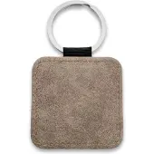 Combicraft Blanco leren sleutelhanger vierkant 50x50mm grijs - 5 stuks