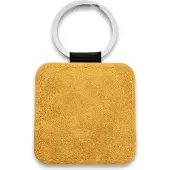 Combicraft Blanco leren sleutelhanger vierkant 50x50mm okergeel - 5 stuks