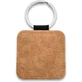 Combicraft Blanco leren sleutelhanger vierkant 50x50mm licht bruin - 10 stuks