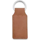 Combicraft Blanco leren sleutelhanger rechthoek 33x70mm bruin - 10 stuks