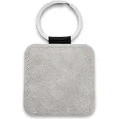 Combicraft Blanco leren sleutelhanger vierkant 50x50mm licht grijs - 10 stuks