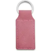 Combicraft Blanco leren sleutelhanger rechthoek 33x70mm roze - 5 stuks