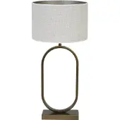 Light & Living Tafellamp Jamiri/Saverna - Ant, Brons/Eiwit - Ø30x67cm - Tafellamp met kap