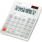 Casio DE-12E-WE Bureaurekenmachine Wit Aantal displayposities: 12 werkt op batterijen, werkt op zonne-energie (b x h x d) 140 x 188 x 35 mm