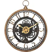 B2X Wandklok Zwart / Goud 36 X 28,2 X 5,7 Cm
