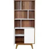 Beliani Boekenkast bruinwit COLUMBUS