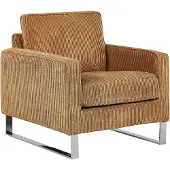 Beliani VIND - Fauteuil-Bruin-Corduroy