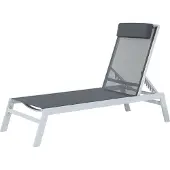 Beliani CATANIA - Tuinligstoel-Zwart-Aluminium
