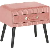 Beliani EUROSTAR - Nachtkastje-Roze-Corduroy