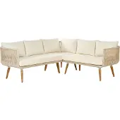 Beliani ALCAMO - Zitgroep-Beige-Acaciahout