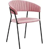 Beliani MARIPOSA - Eetkamerstoel-Roze-Fluweel