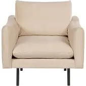 Beliani VINTERBRO - Fauteuil-Beige-Fluweel