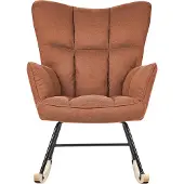 Beliani OULU - Schommelfauteuil-Bruin-Polyester