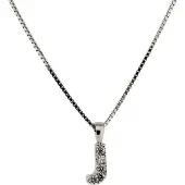 Orphelia Zilver Alphabet hanger met ketting 42 cm Zirconium