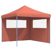 vidaXL Partytent inklapbaar pop-up met 2 zijwanden terracottakleurig