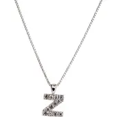 Orphelia Zilver Alphabet hanger met ketting 42 cm Zirconium