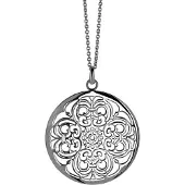 Orphelia Pendant + Chain Black Big Circle ZH-6034/3