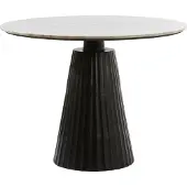 Light & Living Eettafel Ø100x75 cm RIANNE marmer taupe-mat zwart (Taupe, 100x100x75 diameter: 100cm)