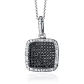 Orphelia Dames 925 Sterling Zilveren Ketting met Hanger - Zilver/Zwart ZH-4879