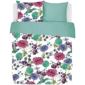 Ten Cate Jet Originals Dekbedovertrek Katoen Satijn Flower & Fruit - mint groen 240x200/220cm