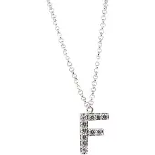 Orphelia Zilver Alphabet hanger met ketting 44 cm Zirconium