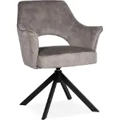 De Bommel Meubelen Armstoel Carissa (draaibaar) - Adore Clay - Eetkamerstoel met armleuning - Velvet - Velvet - Grijs - Modern - Eettafelstoel - Keukenstoel - Eetstoel - Stoel eetkamer