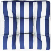 vidaXL Palletkussen gestreept 50x50x12 cm stof blauw en wit