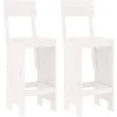 vidaXL Barkrukken 2 st 40x48,5x115,5 cm massief grenenhout wit