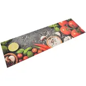 vidaXL Keukenmat wasbaar groenteprint 45x150 cm fluweel
