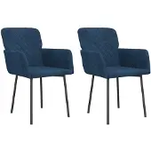 vidaXL Eetkamerstoelen 2 st fluweel blauw