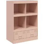 vidaXL Hoge kast 67x39x95 cm staal roze