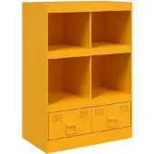 vidaXL Hoge kast 67x39x95 cm staal mosterdgeel