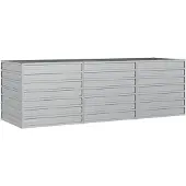vidaXL Plantenbak verhoogd 240x80x77 cm gegalvaniseerd staal zilver