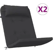 vidaXL Stoelkussens 2 st Adirondack oxford stof zwart