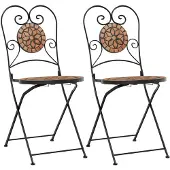 vidaXL Bistrostoelen 2 st inklapbaar keramiek terracottakleurig