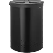 Brabantia Wasmand - met Deksel - 55 l - Wassorteerder - 2 Vakken - Matt Black / Dark Grey