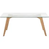 Beliani HUDSON - Eettafel - Lichte houtkleur - 90 x 180 cm - Veiligheidsglas