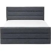 Beliani VALBONNE - Tweepersoonsbed - Donkergrijs - 160 x 200 cm - Polyester