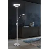 FISCHER&HONSEL GMBH LED-vloerlamp Pool, dimbaar, alu / grijs / zink, Woon-/ Eetkamer, metaal, Modern, LED vloerlamp