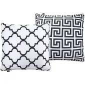 Chic Home Dubbelzijdige Sierkussenhoes 45x45cm - Grieks/Marokkaans Patroon - Velours